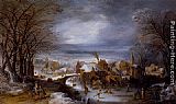 A Winter Landscape With The Flight Into Egypt by Joos De Momper